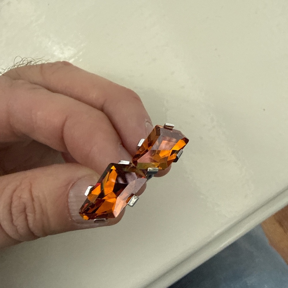 Yves Saint Laurent Amber Crystal Cuff Links